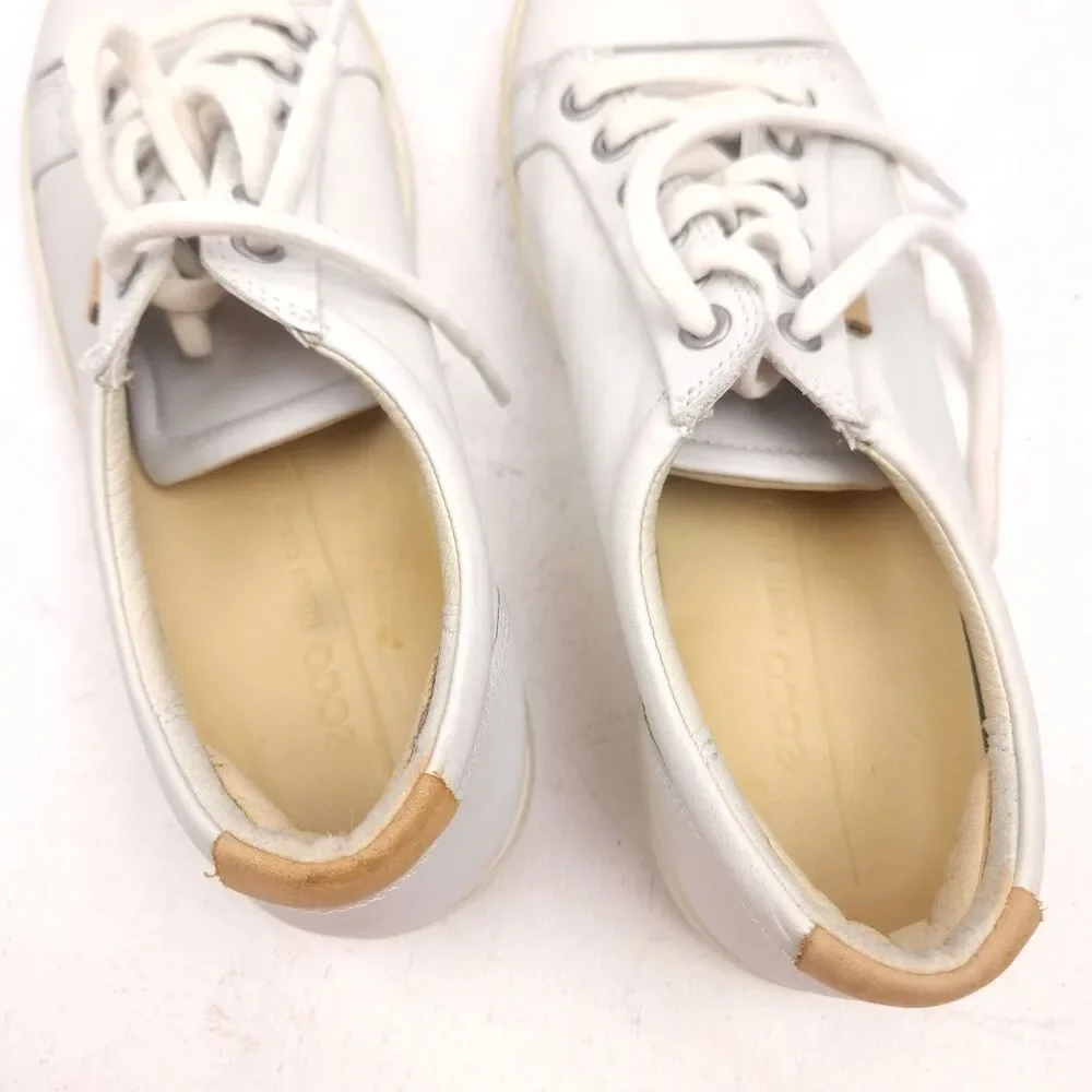 ECCO SOFT 7 Womens 8-8.5 Street Shoes Casual Sneakers Leather EU 39